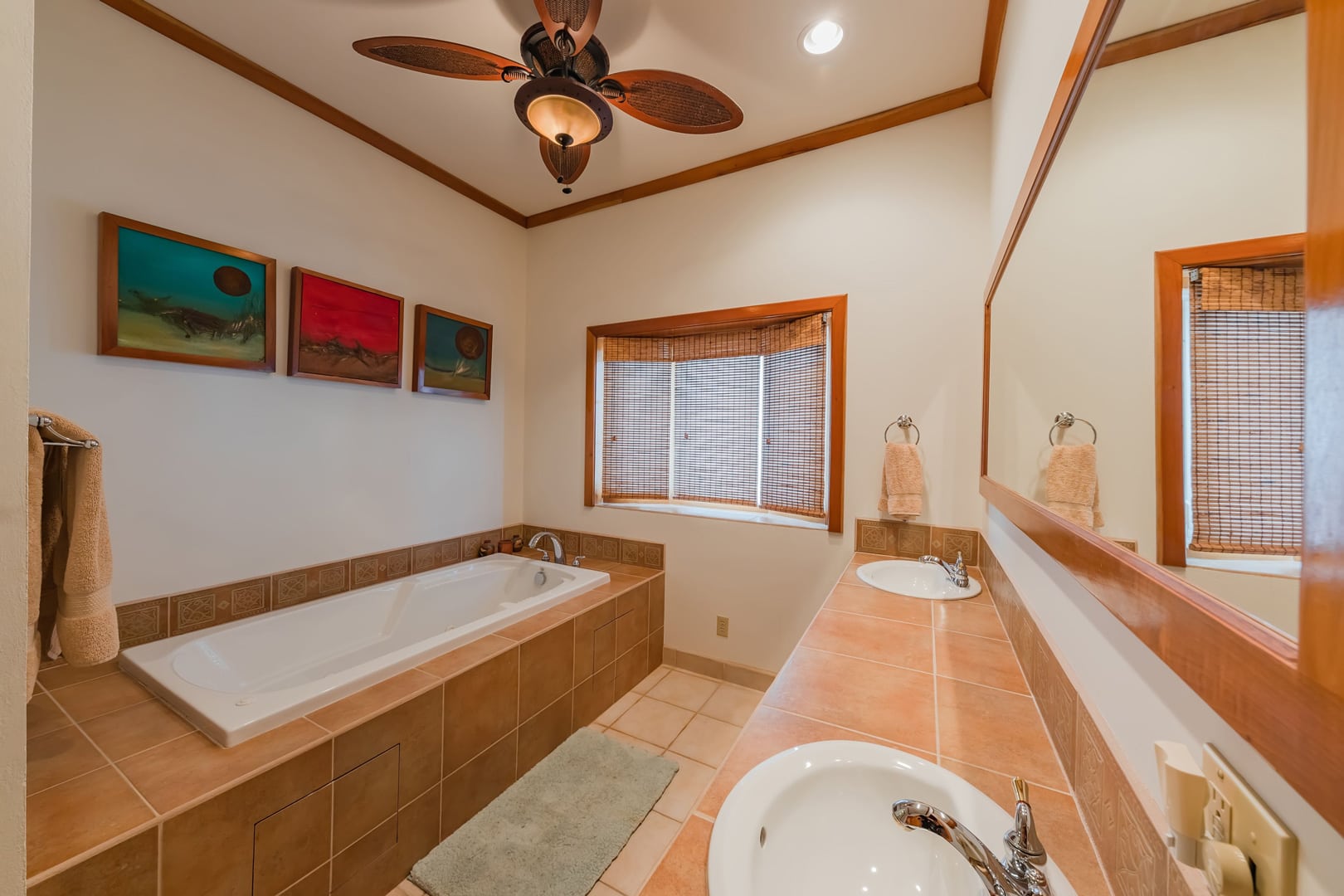 Full private master bathroom bathroom at our ground floor beachfront condo at Tara Del Sol in San Pedro, Ambergris Caye, Belize