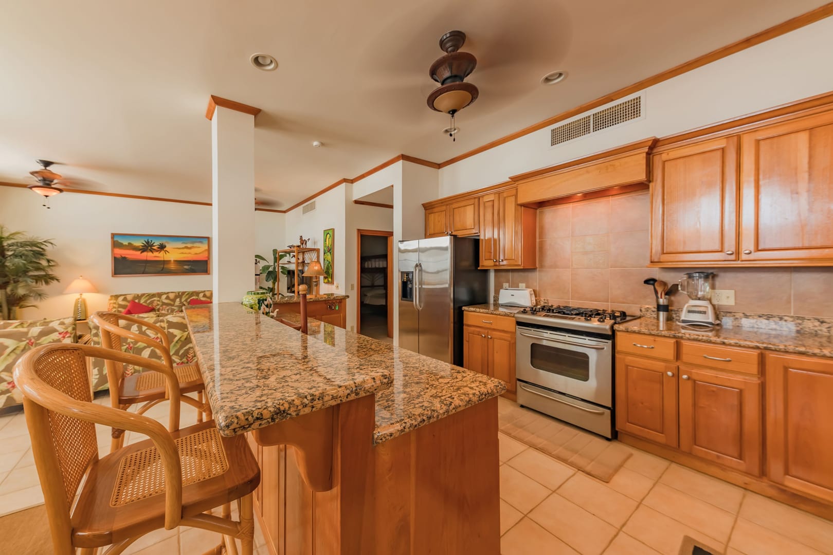 Modern Kitchen at the ground floor beach walkout condo at Tara Del Sol in San Pedro Belize